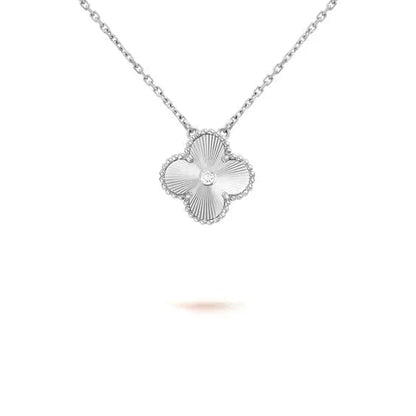 [Star Jewelry]CLOVER  15MM DIAMOND LASER NECKLACE SILVER