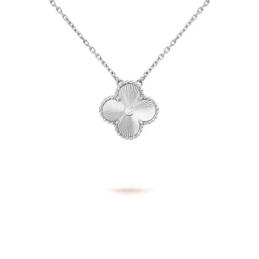 [Star Jewelry]CLOVER  15MM DIAMOND LASER NECKLACE SILVER