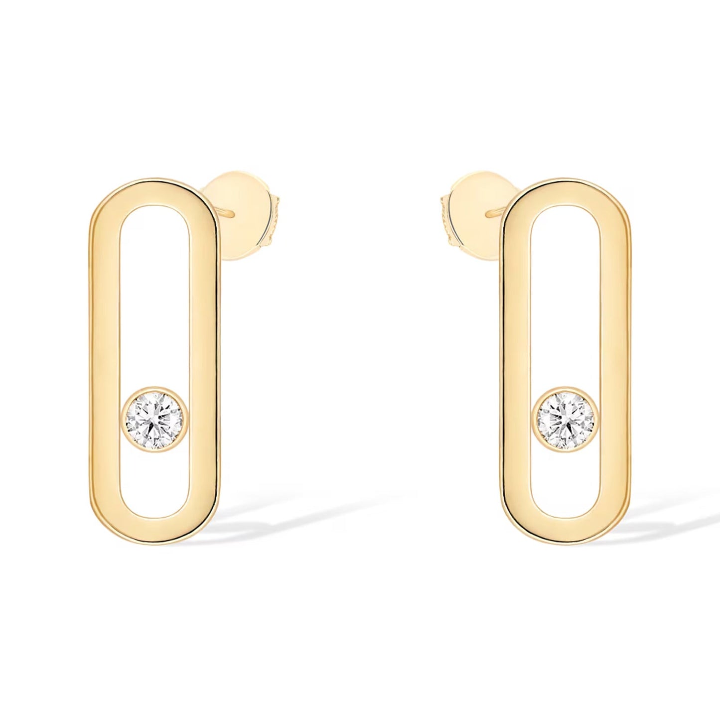 [Stars Jewelry]MOVE UNO SMALL 1 DIAMOND EARRINGS
