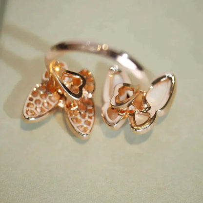 [Star Jewelry]TWIN BUTTERFLY DIAMOND MOP RING
