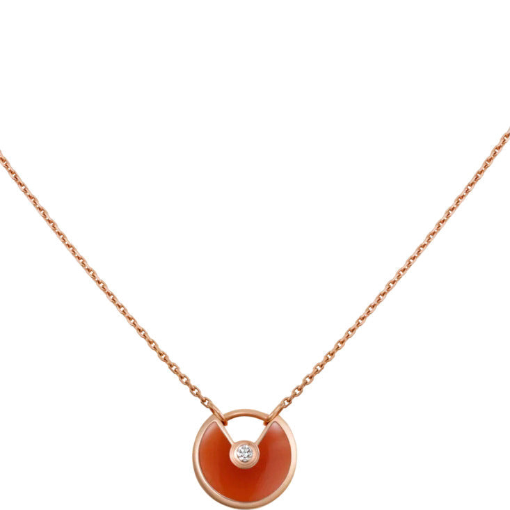 [Star Jewelry]AMULETTE GOLD CARNELIAN ONYX NECKLACE