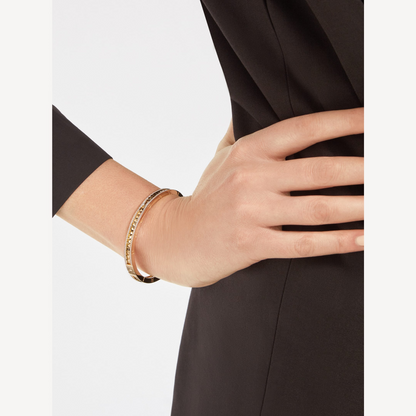 [Star Jewelry]ZERO 1 SPIRAL AND PAVED DIAMOND GOLD BRACELET