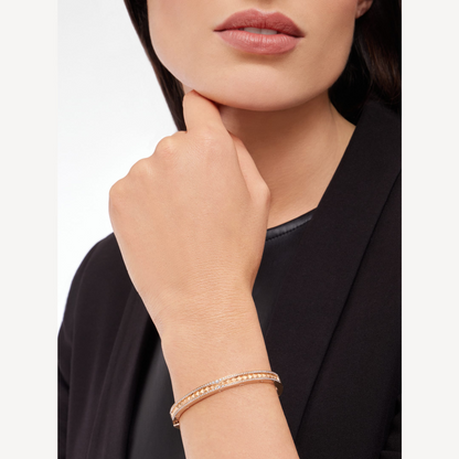 [Star Jewelry]ZERO 1 SPIRAL AND PAVED DIAMOND PINK GOLD BRACELET