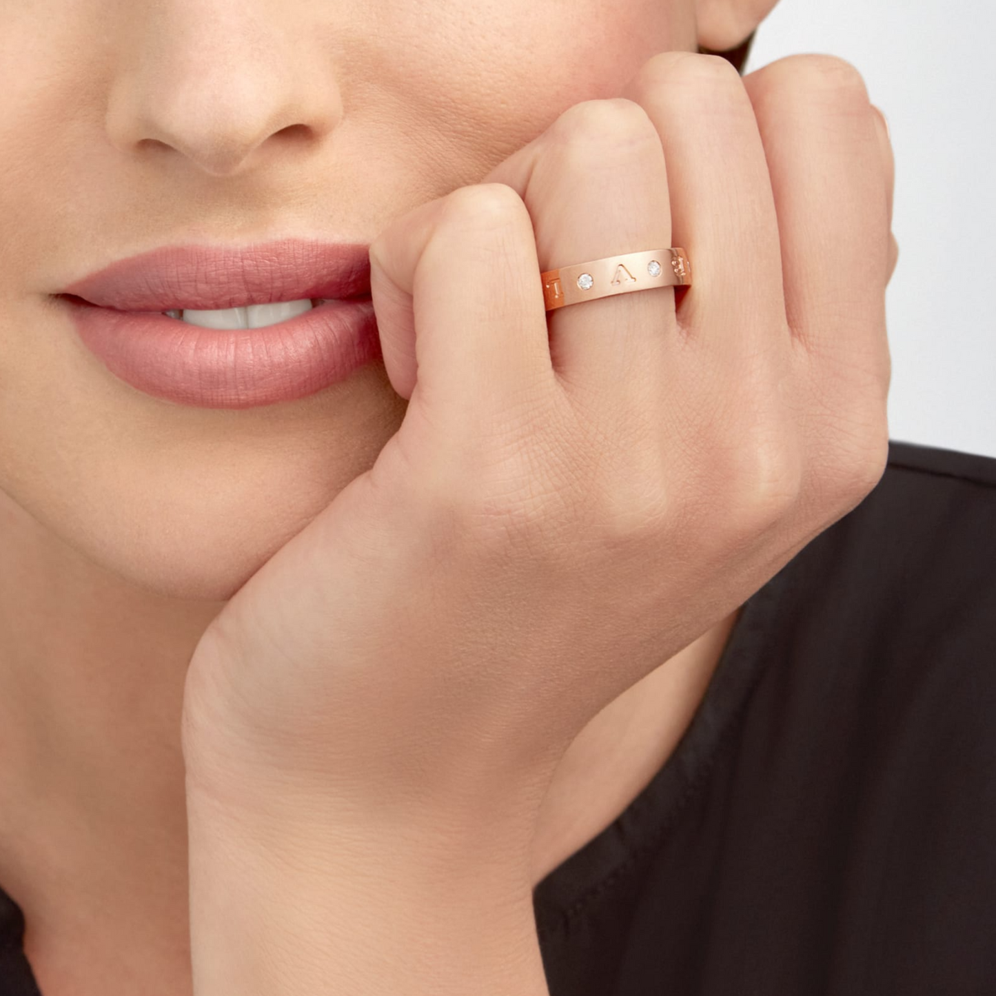[Star Jewelry]ZERO 1 ESSENTIAL PINK GOLD BAND WITH DIAMONDS RING