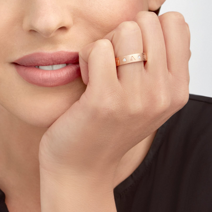 [Star Jewelry]ZERO 1 ESSENTIAL PINK GOLD BAND WITH DIAMONDS RING