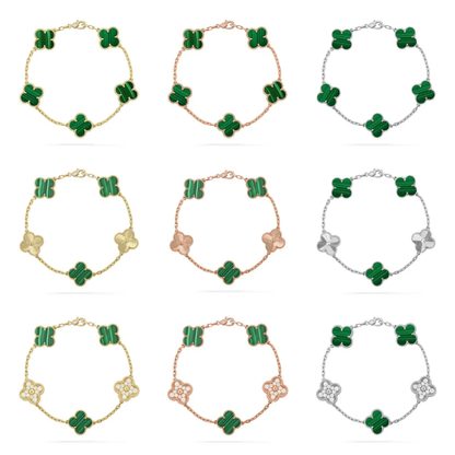 [Star Jewelry] CLOVER 5 MOTIF MALACHITE BRACELET COLLECTION