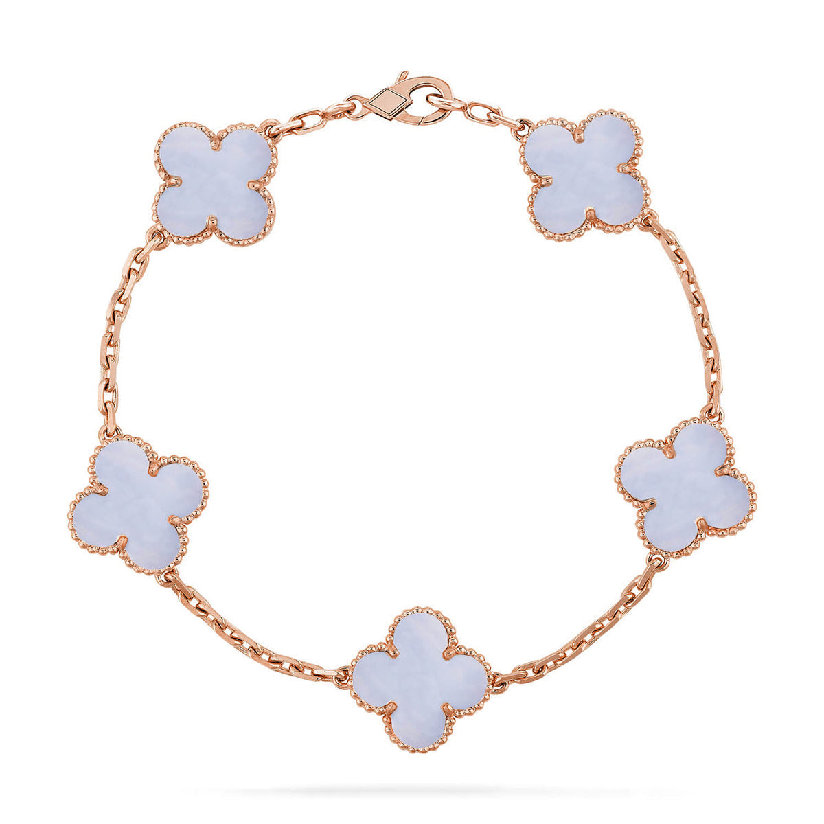 [Star Jewelry] CLOVER 5 MOTIF PURPLE CHALCEDONY BRACELET COLLECTION