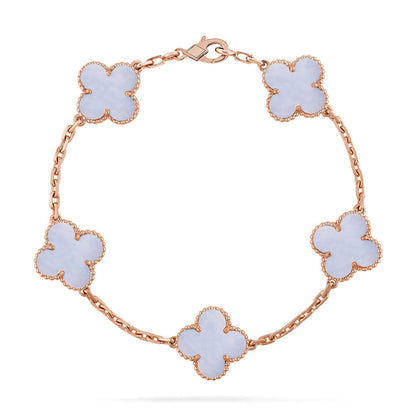 [Star Jewelry] CLOVER 5 MOTIF PURPLE CHALCEDONY BRACELET COLLECTION