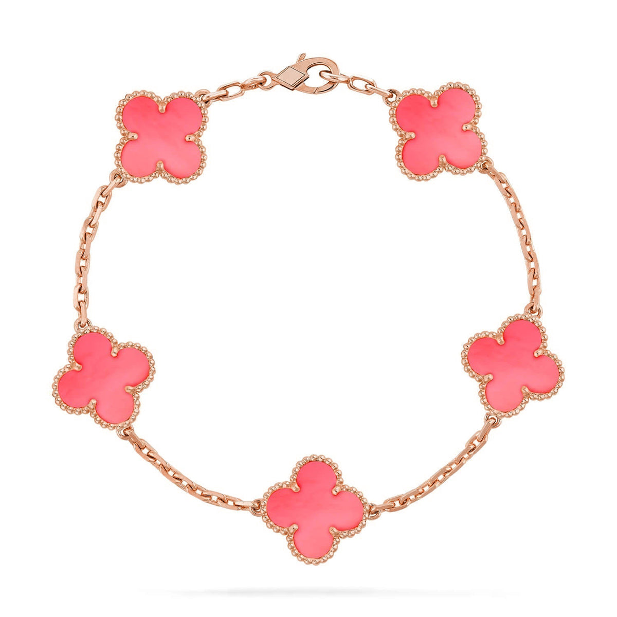 [Star Jewelry] CLOVER 5 MOTIFS  PINK MOP BRACELET COLLECTION