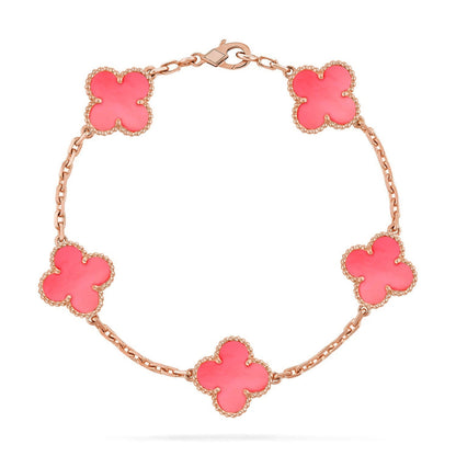 [Star Jewelry] CLOVER 5 MOTIFS  PINK MOP BRACELET COLLECTION