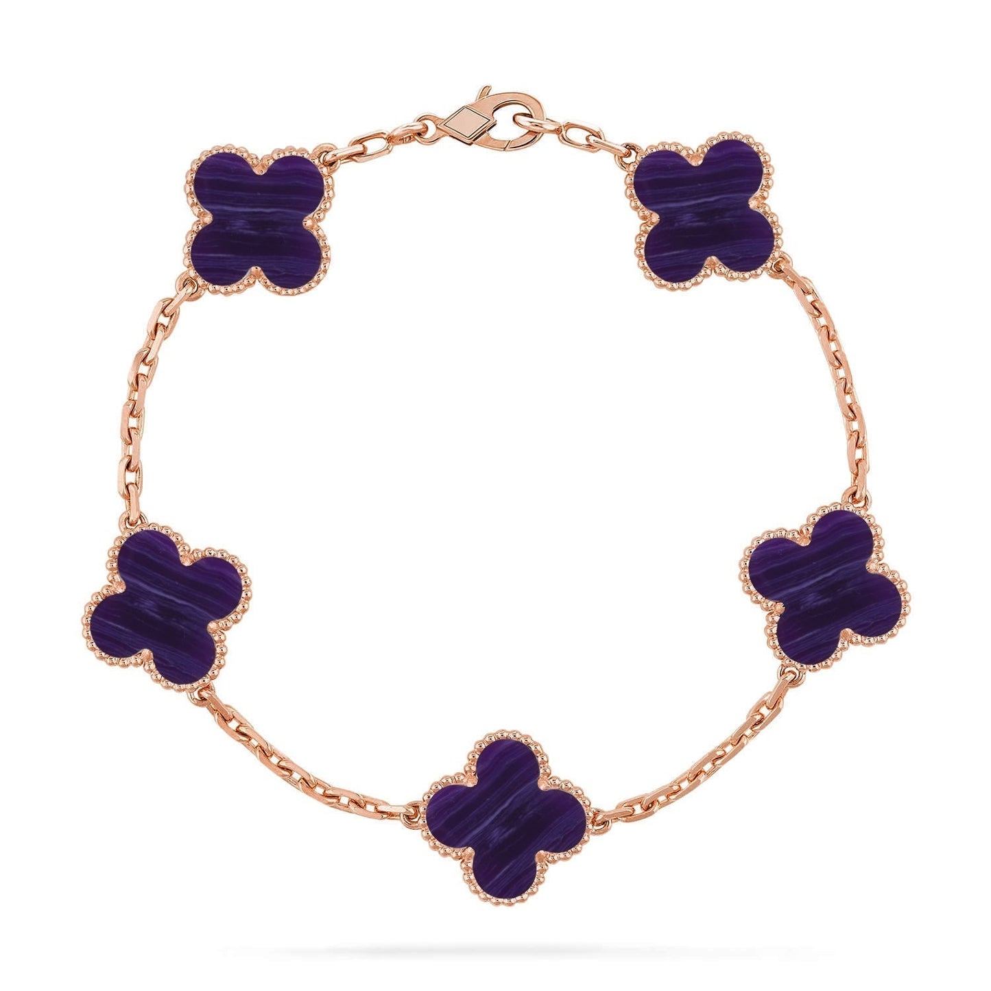 [Star Jewelry]CLOVER 5 MOTIF PURPLE STRIPES BRACELET COLLECTION