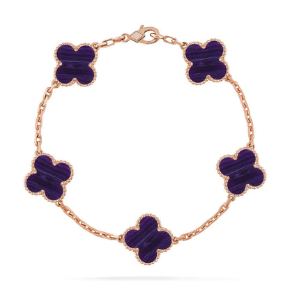 [Star Jewelry]CLOVER 5 MOTIF PURPLE STRIPES BRACELET COLLECTION