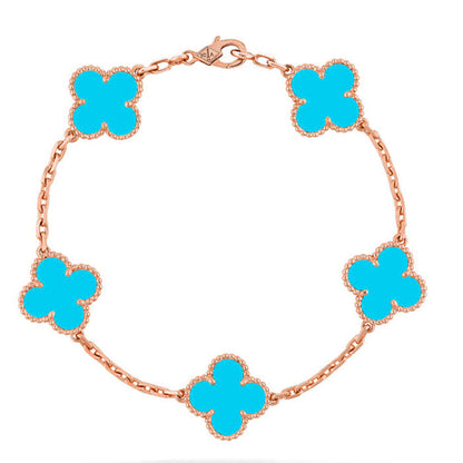 [Star Jewelry] CLOVER 5 MOTIF TURQUOISE BRACELET COLLECTION
