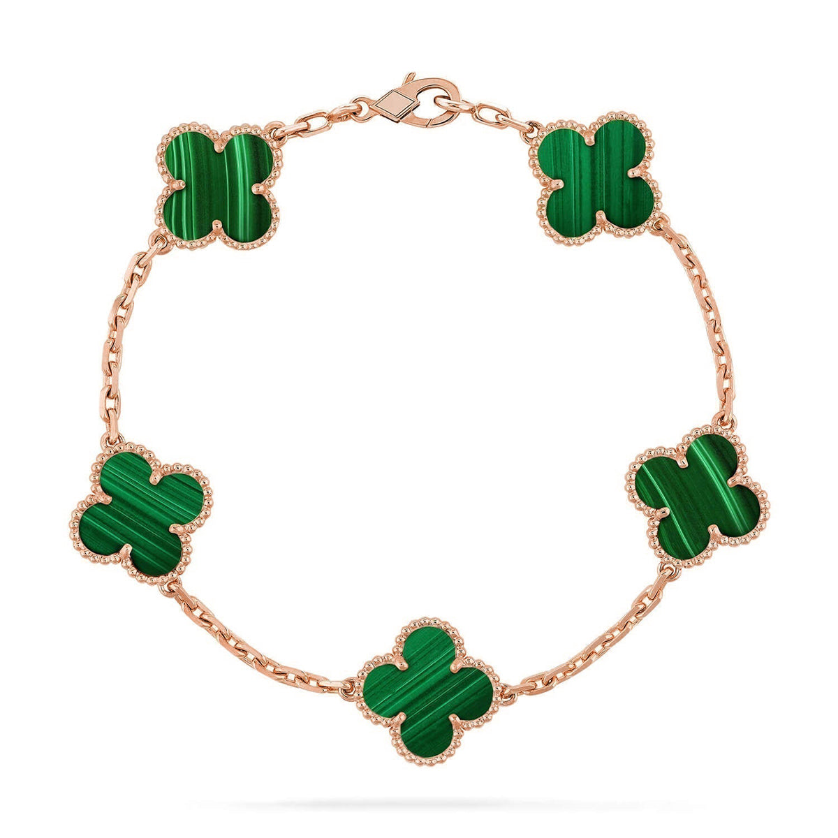 [Star Jewelry] CLOVER 5 MOTIF MALACHITE BRACELET COLLECTION
