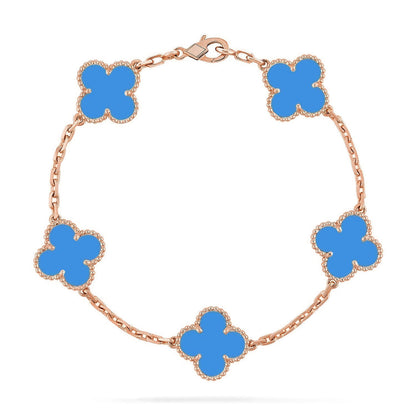 [Star Jewelry] CLOVER 5 MOTIF BLUE AGATE BRACELET COLLECTION