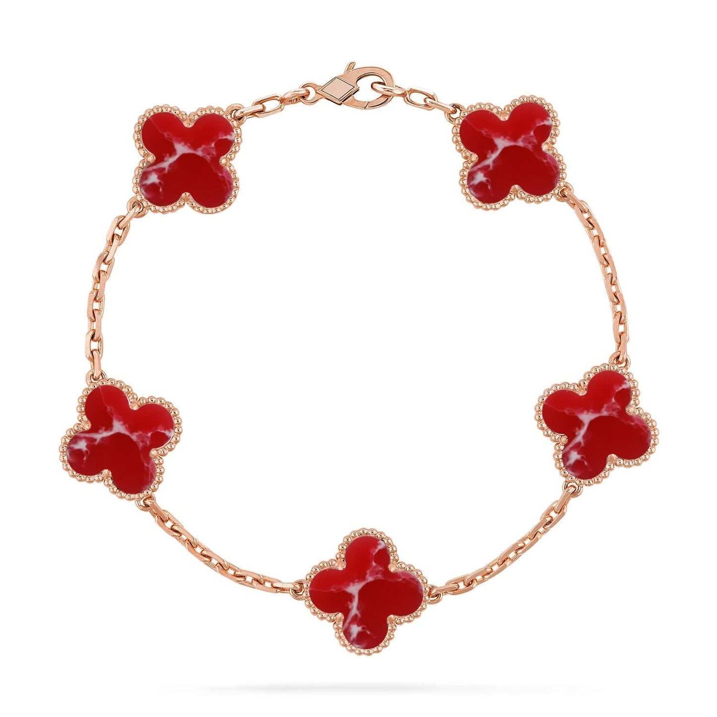 [Star Jewelry]CLOVER 5 MOTIF RED PATTERN BRACELET COLLECTION