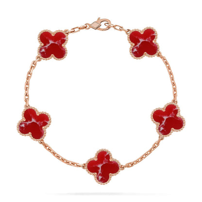 [Star Jewelry]CLOVER 5 MOTIF RED PATTERN BRACELET COLLECTION