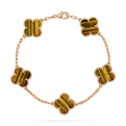 [Star Jewelry] CLOVER 5 MOTIFS TIGER EYE BRACELET COLLECTION