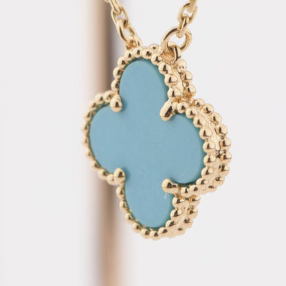 [Star Jewelry]CLOVER 15MM VINTAGE TURQUOISE NECKLACE