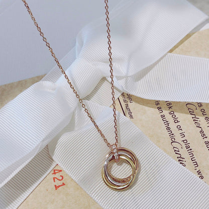 [Star Jewelry]TRINITY NECKLACE GOLD  DIAMONDS