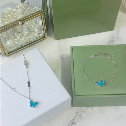 [Star Jewelry]BUTTERFLY TURQUOISE BUTTERFLY BRACELET SILVER