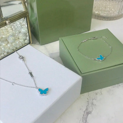 [Star Jewelry]BUTTERFLY TURQUOISE BUTTERFLY BRACELET SILVER