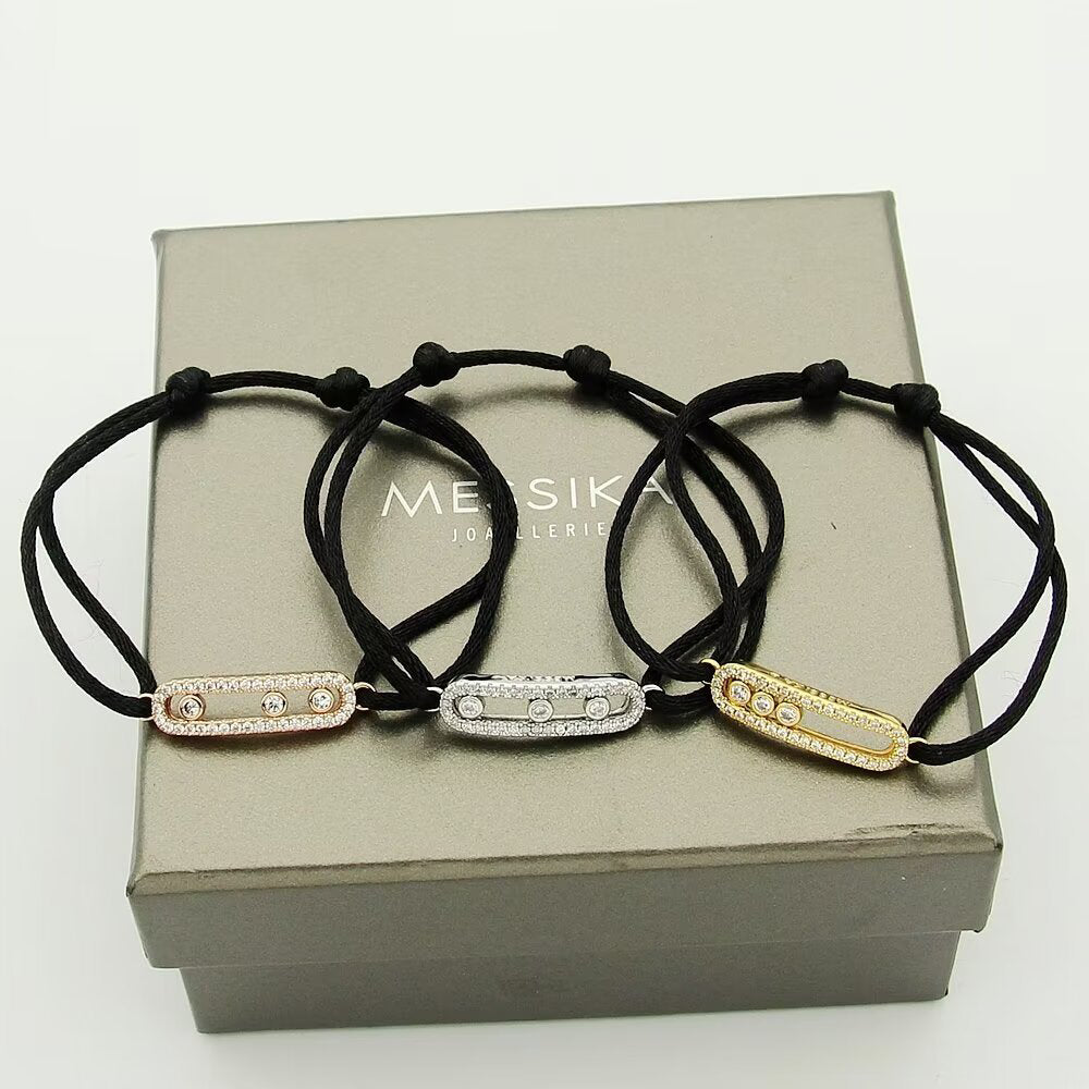 [Stars Jewelry]mk Care(s) pink cord pavé bracelet