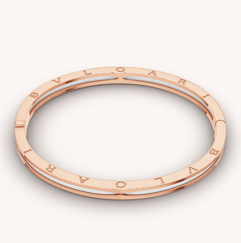 [Star Jewelry]ZERO 1 PINK GOLD WITH WHITE CERAMIC BRACELET