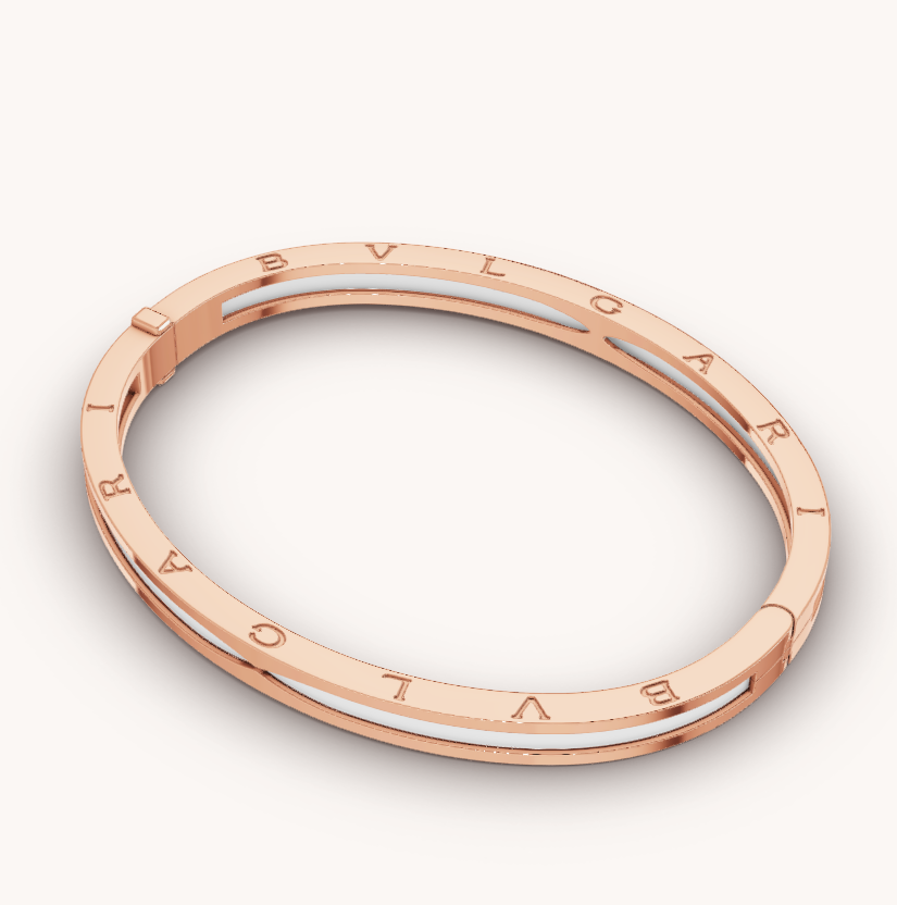 [Star Jewelry]ZERO 1 PINK GOLD WITH WHITE CERAMIC BRACELET