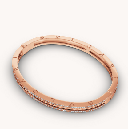 [Star Jewelry]ZERO 1 SPIRAL AND PAVED DIAMOND PINK GOLD BRACELET