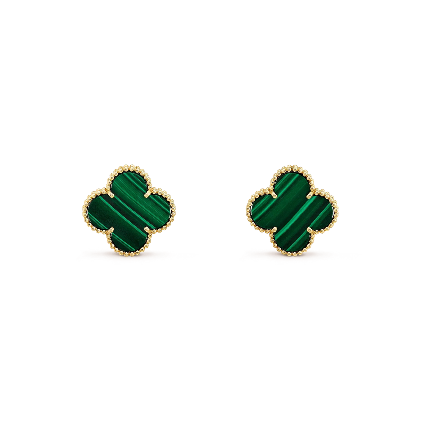 [Star Jewelry]CLOVER MINI 9.5MM MALACHITE  EARRINGS
