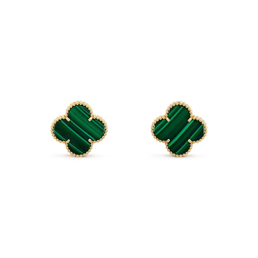 [Star Jewelry]CLOVER MINI 9.5MM MALACHITE  EARRINGS