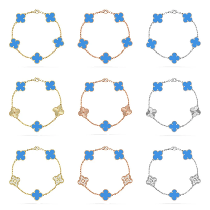 [Star Jewelry] CLOVER 5 MOTIF BLUE AGATE BRACELET COLLECTION
