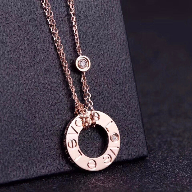[Star Jewelry]LOVE NECKLACE 16MM 2 DIAMONDS