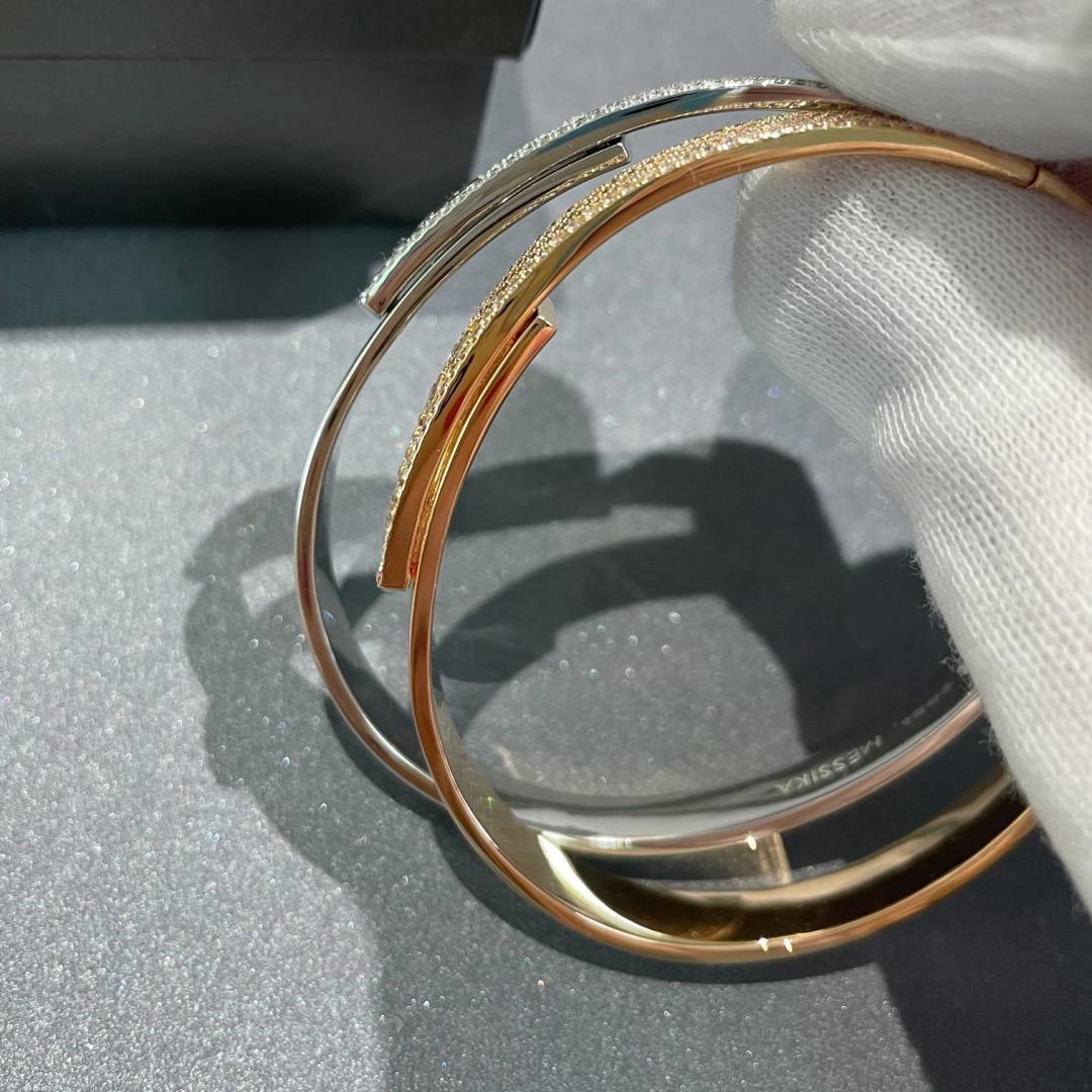 [Stars Jewelry]Move Noa Rose Gold Pavé Diamond Bangle Bracelet