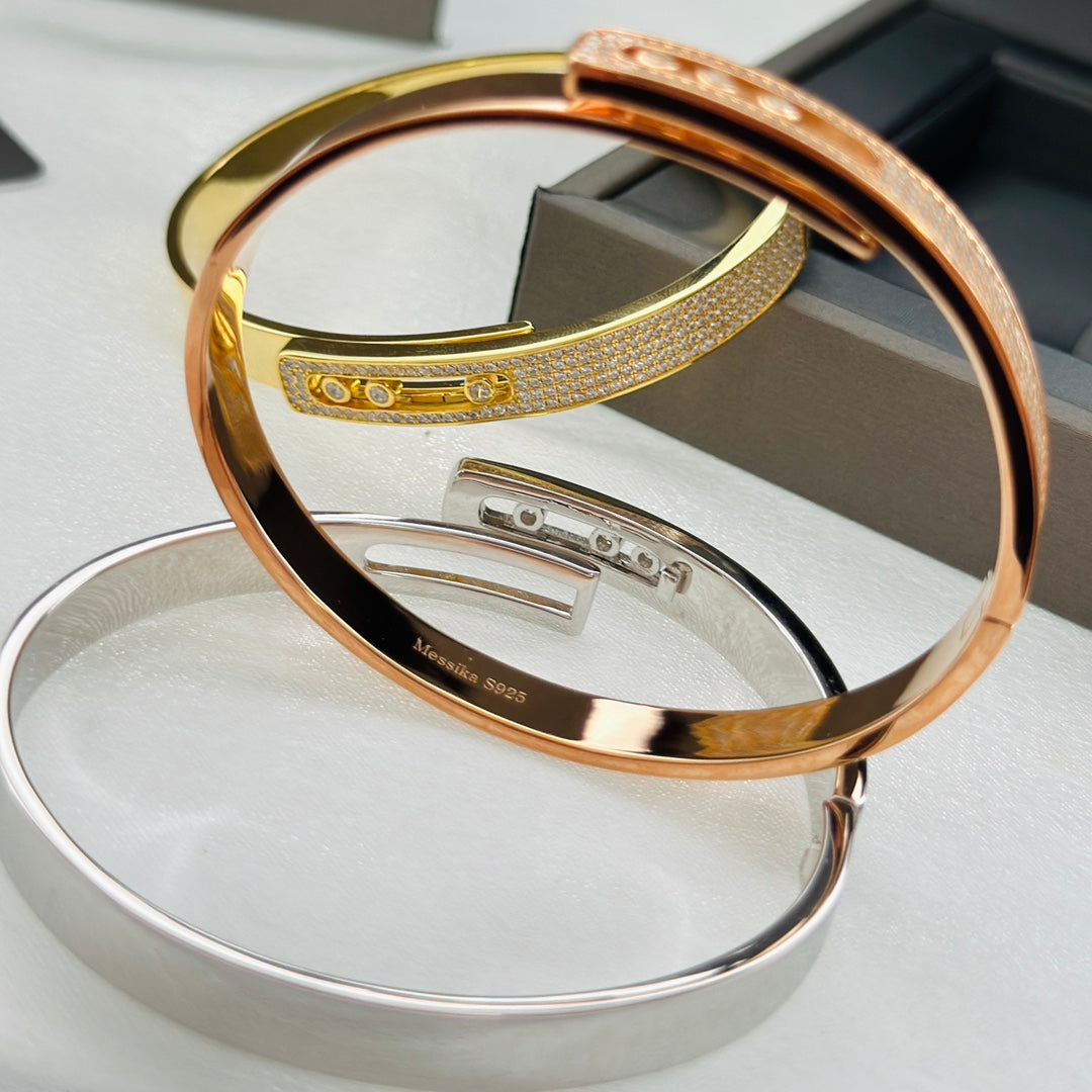 [Stars Jewelry]Move Noa Rose Gold Pavé Diamond Bangle Bracelet