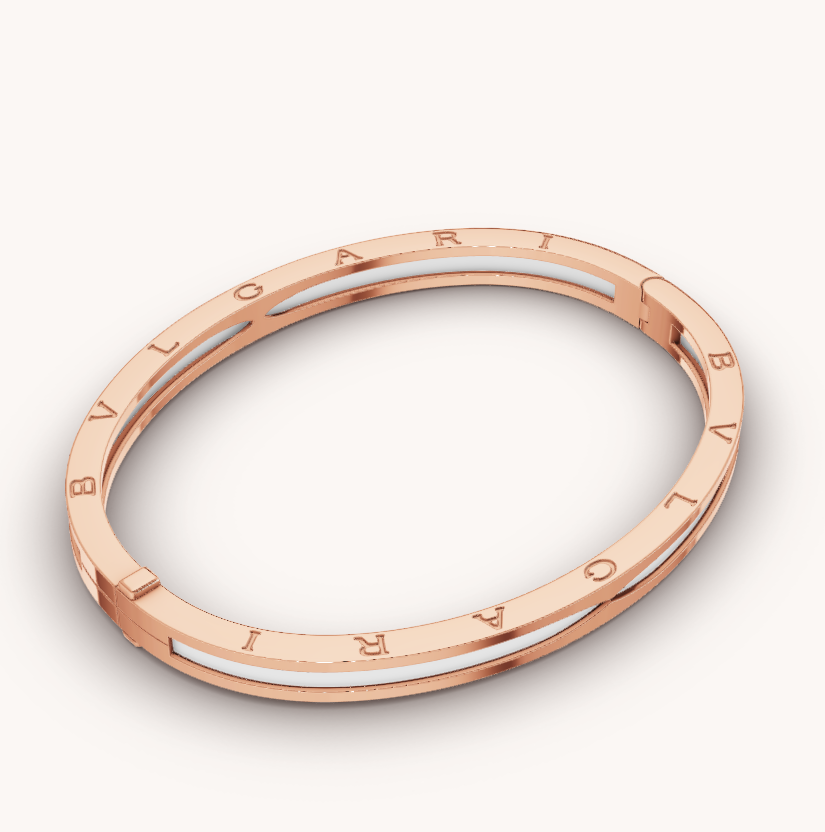 [Star Jewelry]ZERO 1 PINK GOLD WITH WHITE CERAMIC BRACELET
