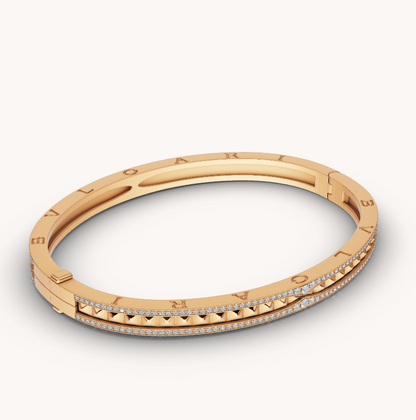 [Star Jewelry]ZERO 1 SPIRAL AND PAVED DIAMOND GOLD BRACELET