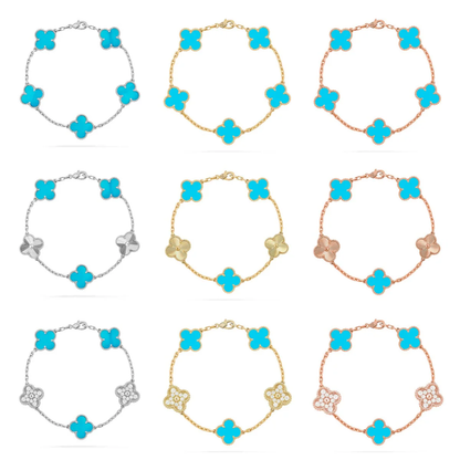 [Star Jewelry] CLOVER 5 MOTIF TURQUOISE BRACELET COLLECTION