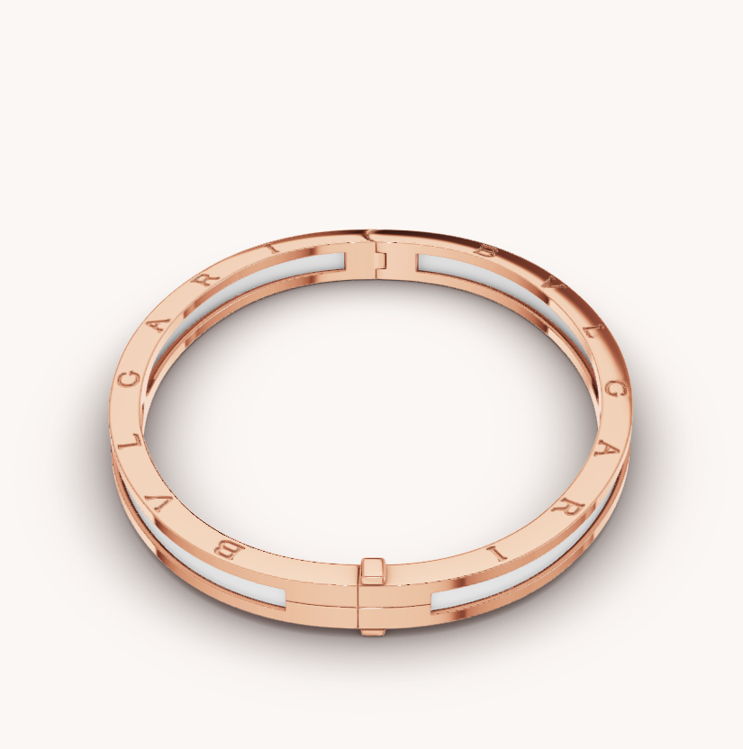 [Star Jewelry]ZERO 1 PINK GOLD WITH WHITE CERAMIC BRACELET