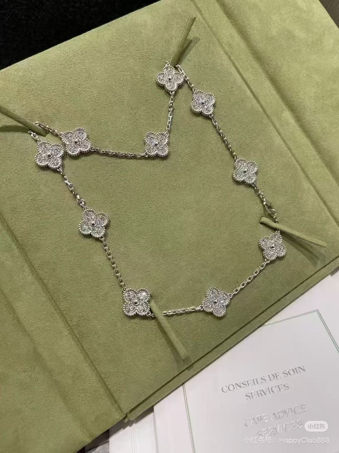 [Star Jewelry]CLOVER 10 MOTIFS  FULL DIAMOND NECKLACE