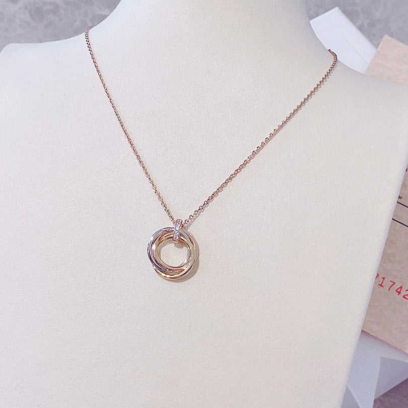 [Star Jewelry]TRINITY NECKLACE GOLD  DIAMONDS