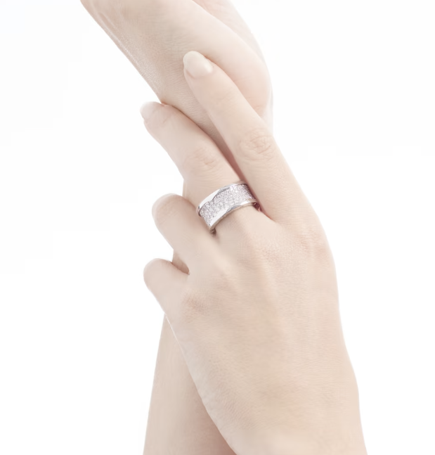 [Star Jewelry]ZERO 1 WITH PAVED DIAMONDS ON THE SPIRAL RING
