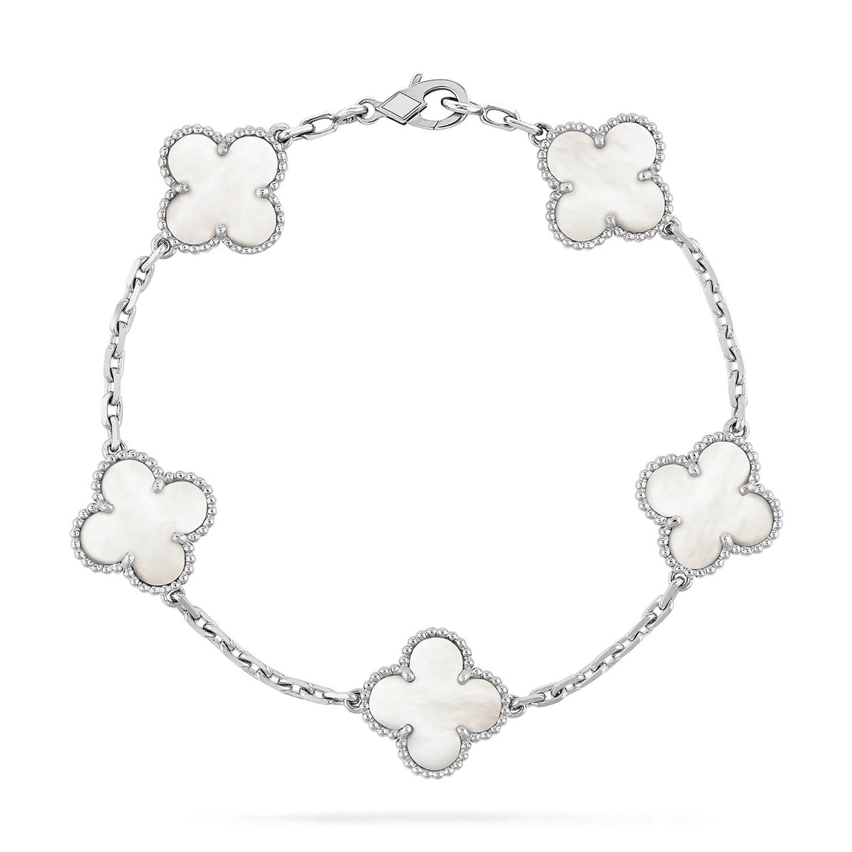 [Star Jewelry]CLOVER WHITE PEARL MOP 5 MOTIF BRACELET COLLECTION
