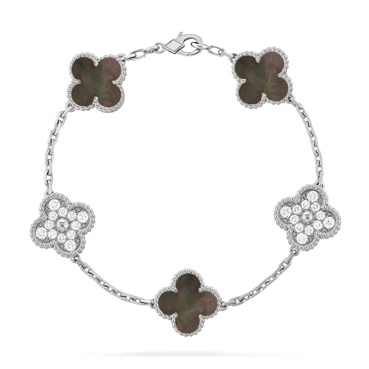 [Star Jewelry] CLOVER 5 MOTIF GRAY MOP BRACELET COLLECTION