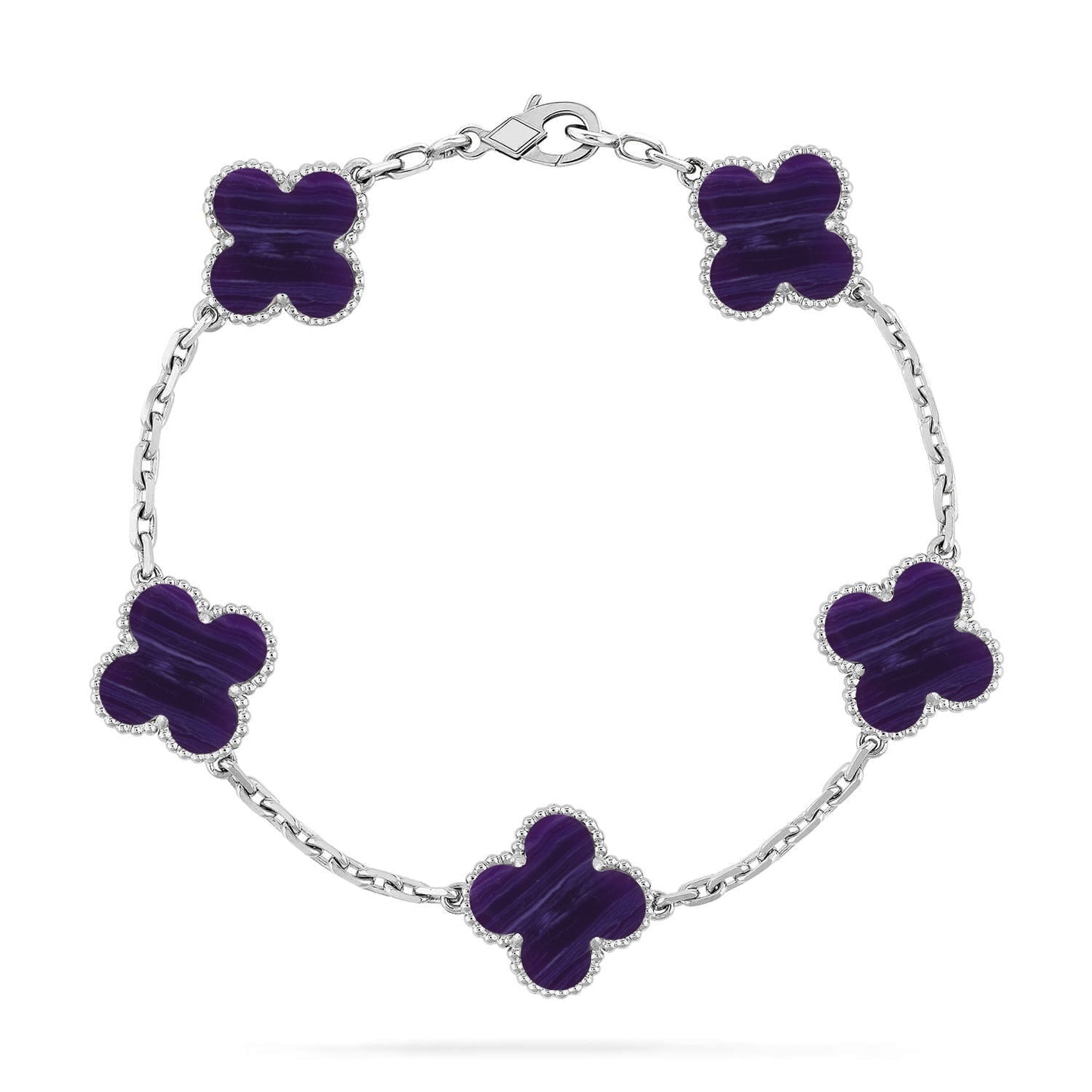 [Star Jewelry]CLOVER 5 MOTIF PURPLE STRIPES BRACELET COLLECTION