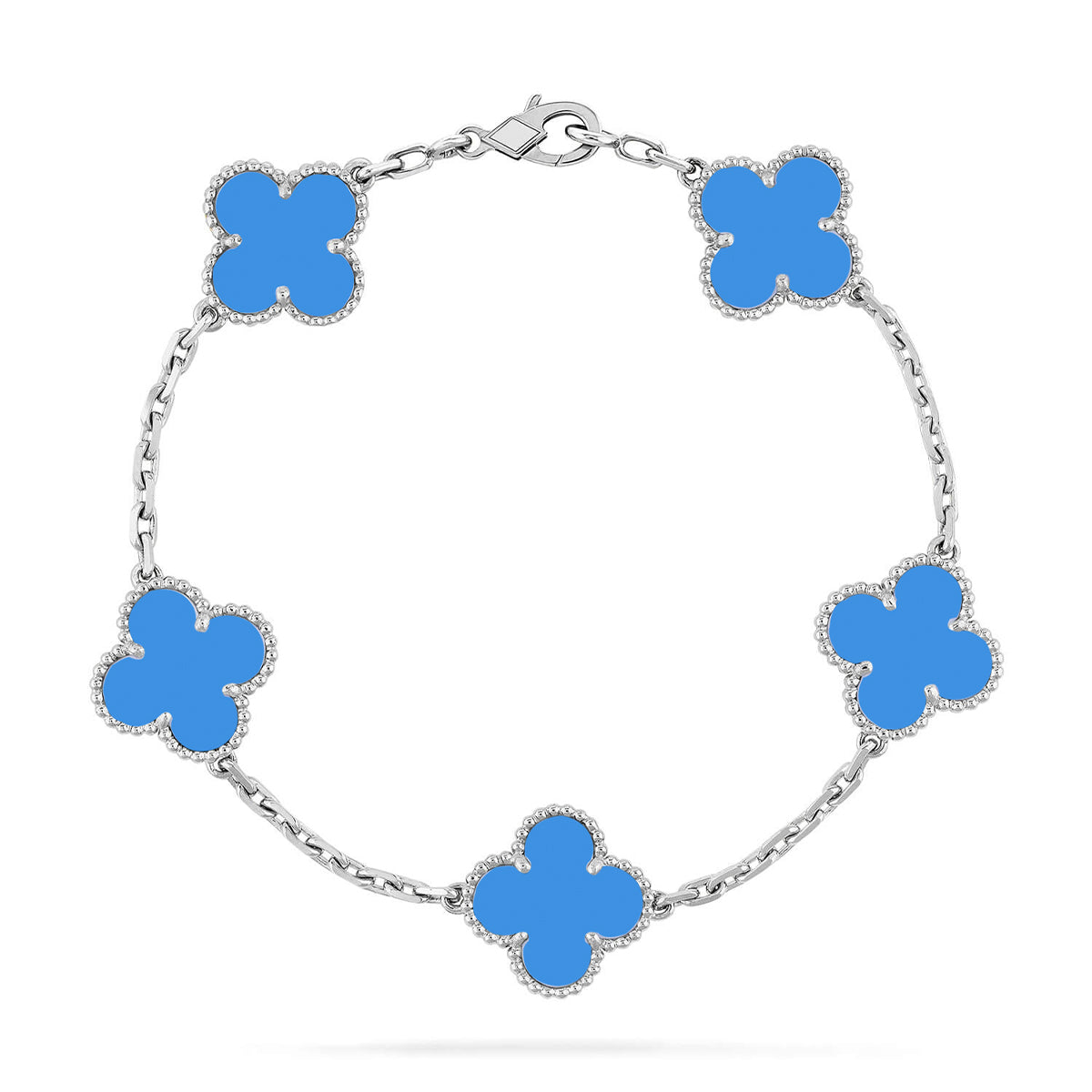 [Star Jewelry] CLOVER 5 MOTIF BLUE AGATE BRACELET COLLECTION