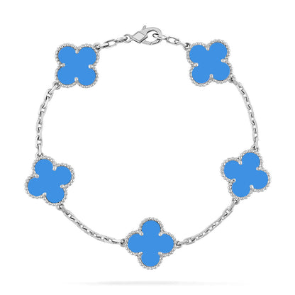 [Star Jewelry] CLOVER 5 MOTIF BLUE AGATE BRACELET COLLECTION
