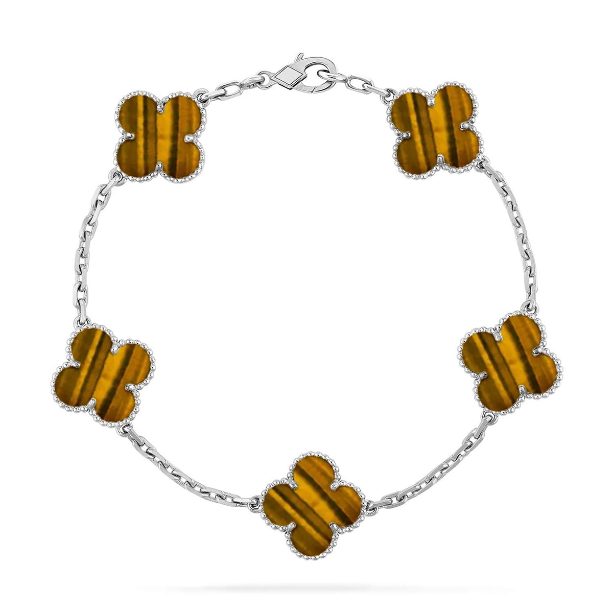 [Star Jewelry] CLOVER 5 MOTIFS TIGER EYE BRACELET COLLECTION