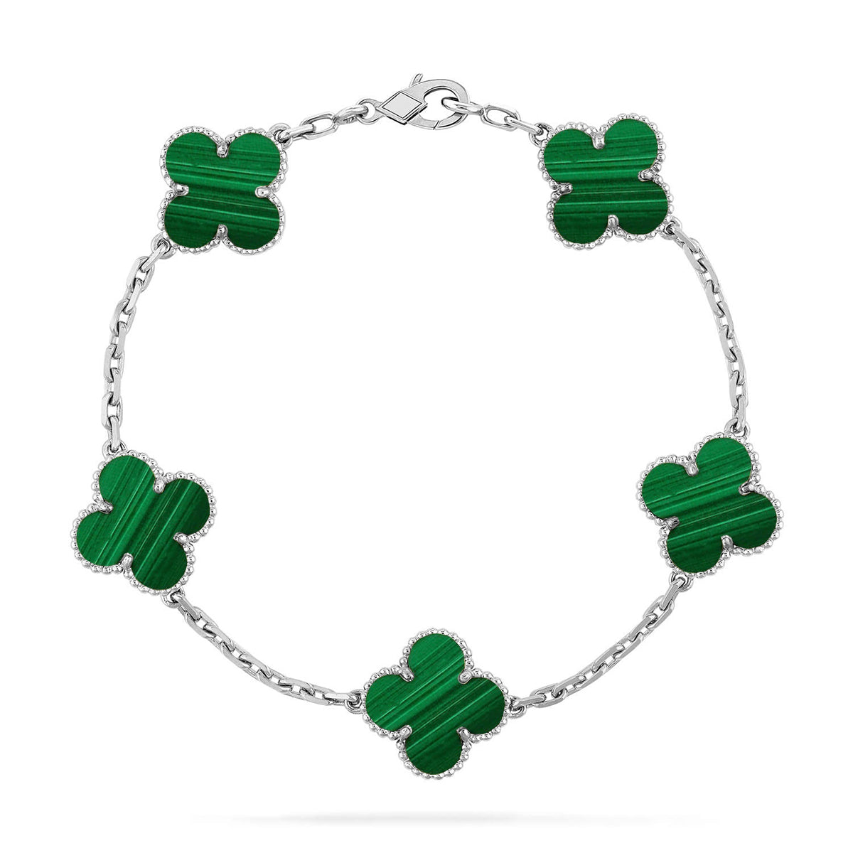 [Star Jewelry] CLOVER 5 MOTIF MALACHITE BRACELET COLLECTION